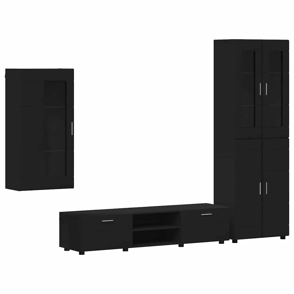 Set mobile TV con cassetto FLORIN Nero Legno multistrato