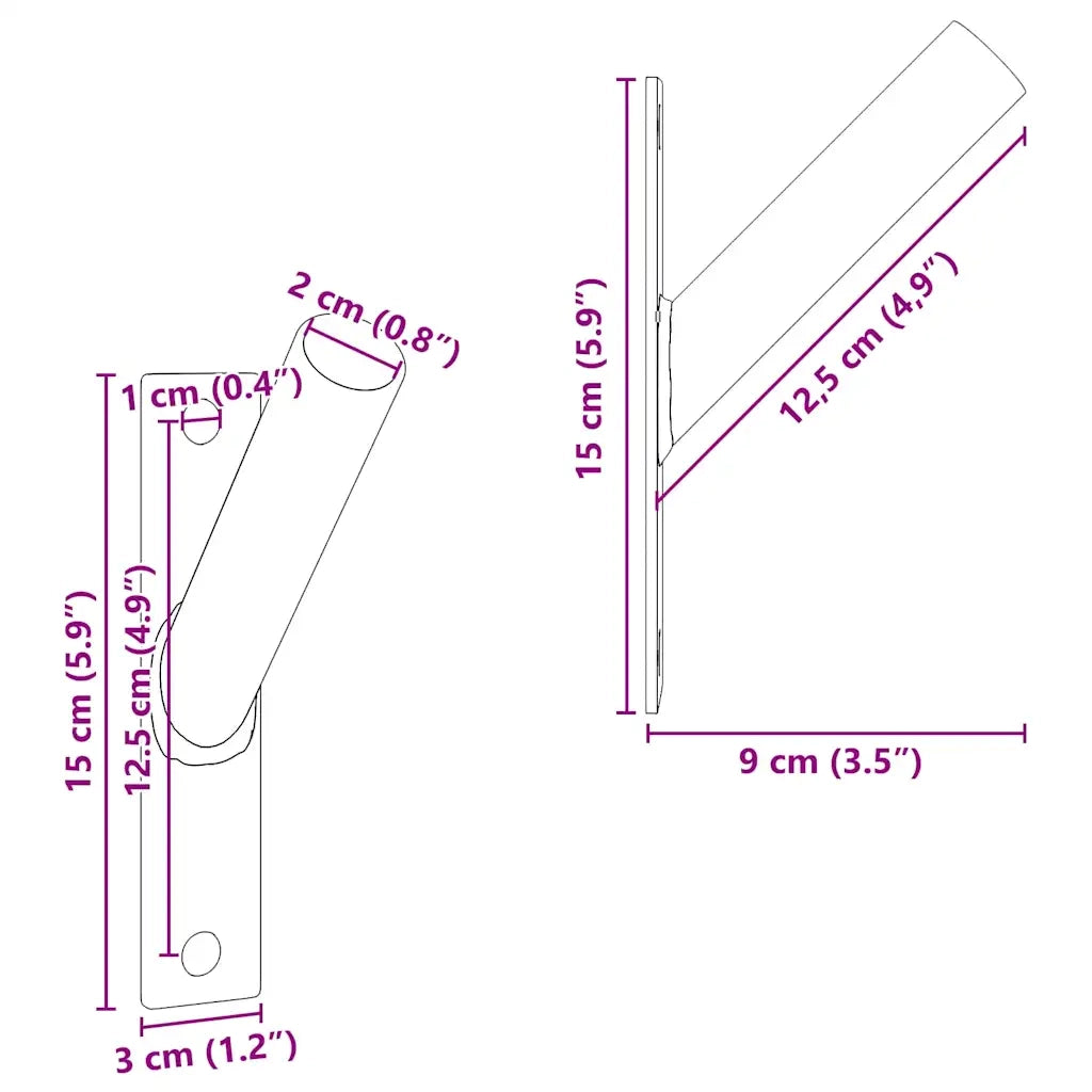Supporto per Bandiera Argento 15 x 3 x 0,35 cm Acciaio 4106547