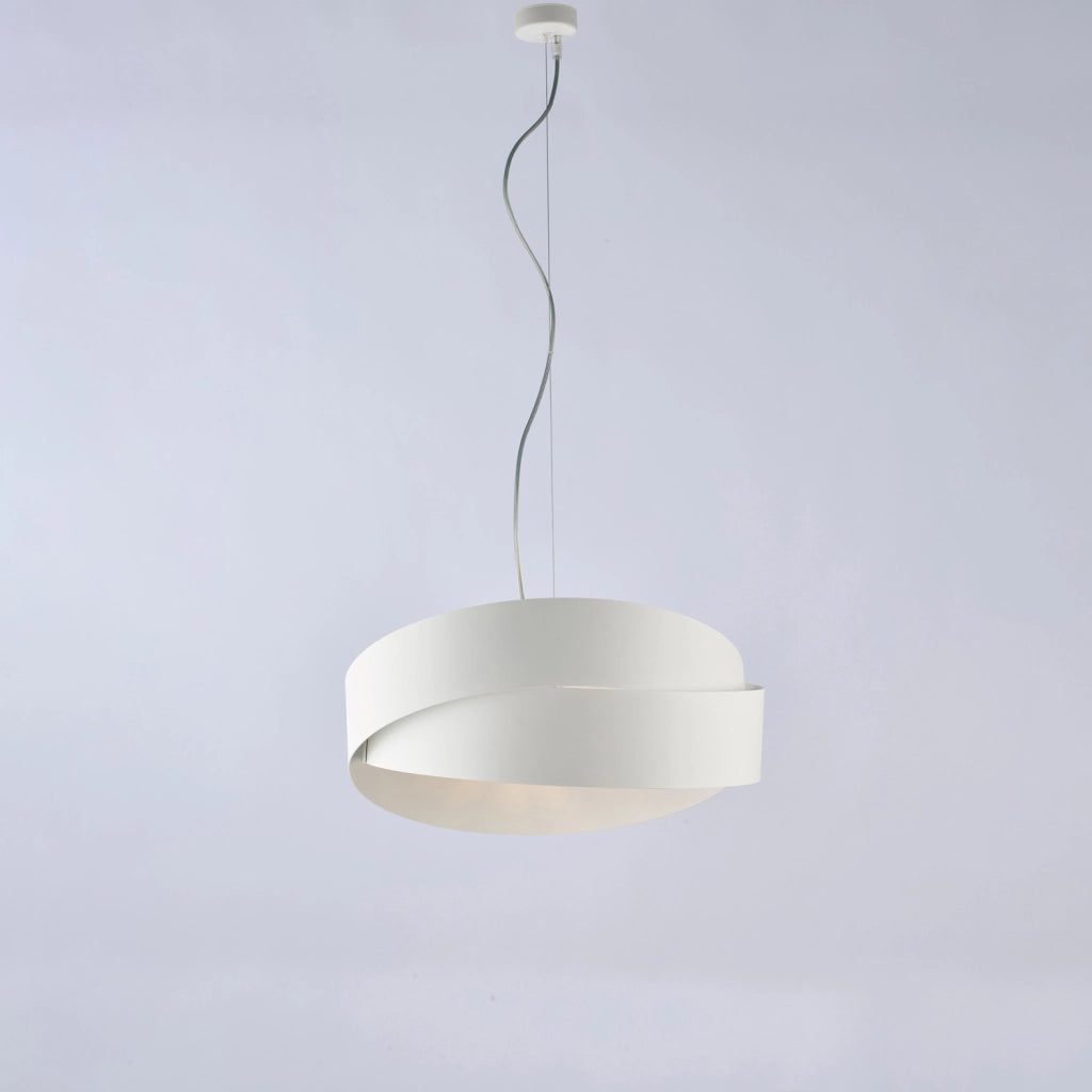 Sospensione Moderna Astro 2 Luci Ferro Laccato Bianco