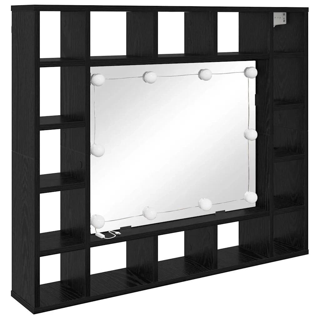 Mobiletto per specchio Rovere Nero 91 x 15 x 76,5 cm 879458