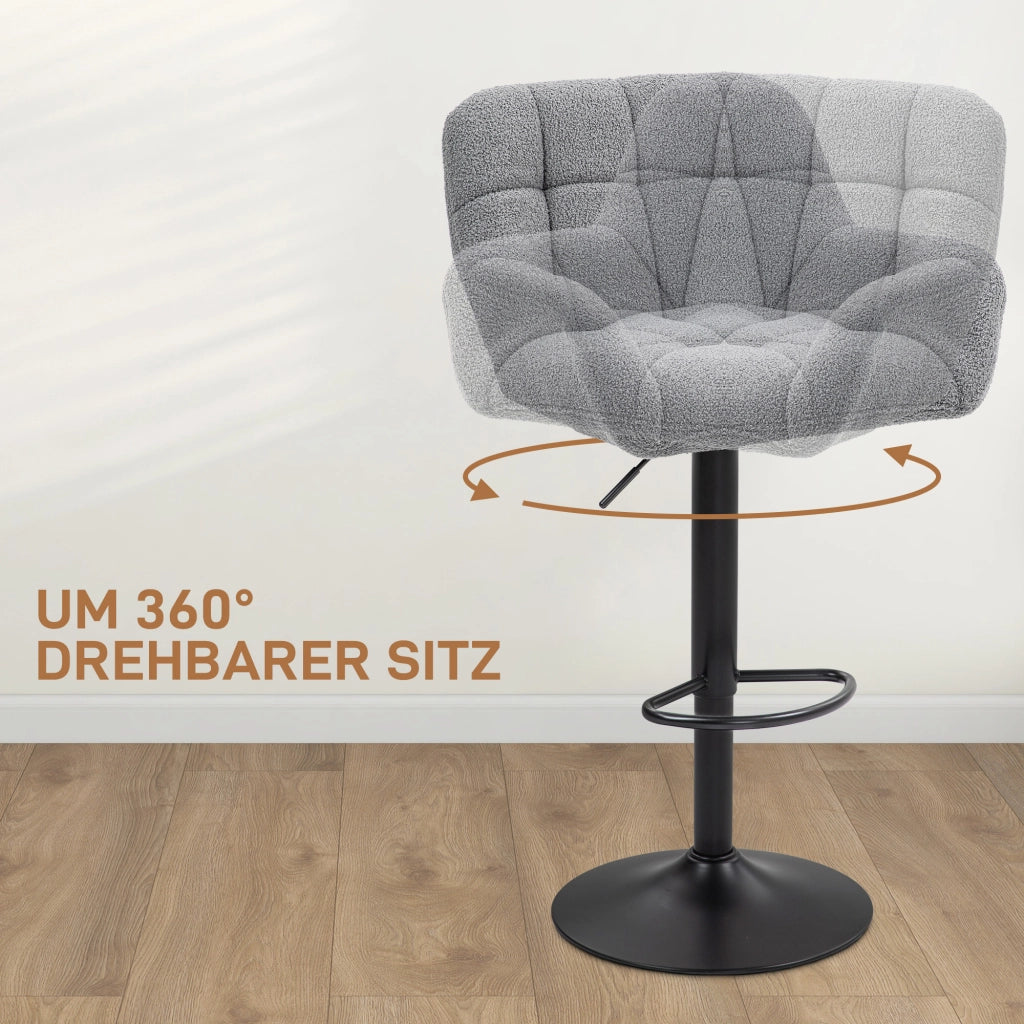 Sgabelli da bar 2 pezzi retr¨° ¨C Minimal ¨C grigio scuro e nero