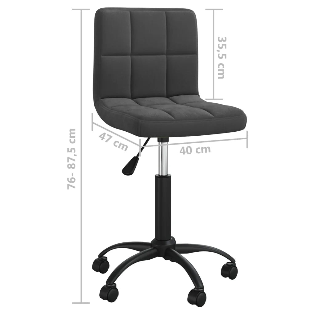Sedia da Pranzo Girevole Nera in Velluto 3087593