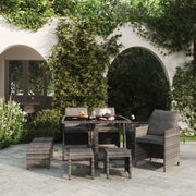 Set Pranzo da Giardino 9 pz con Cuscini in Polyrattan Grigio 3095511