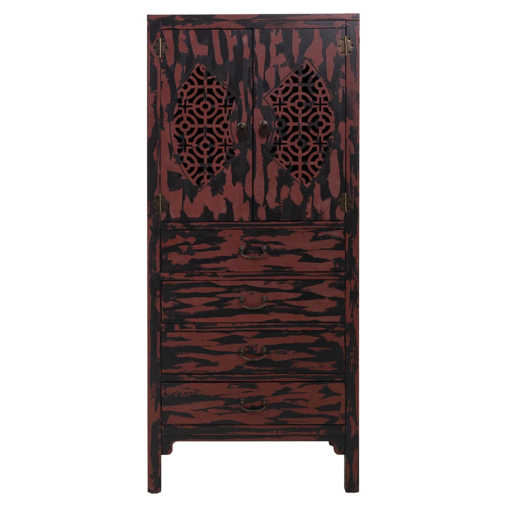Armadio in legno rosso 60x40x140h