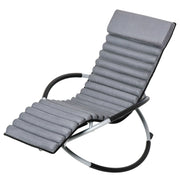 Poltrona a dondolo ergonomica 2 in 1 con poggiapiedi ¨C Minimal ¨C Tessiline grigio scuro 145x74x86 cm