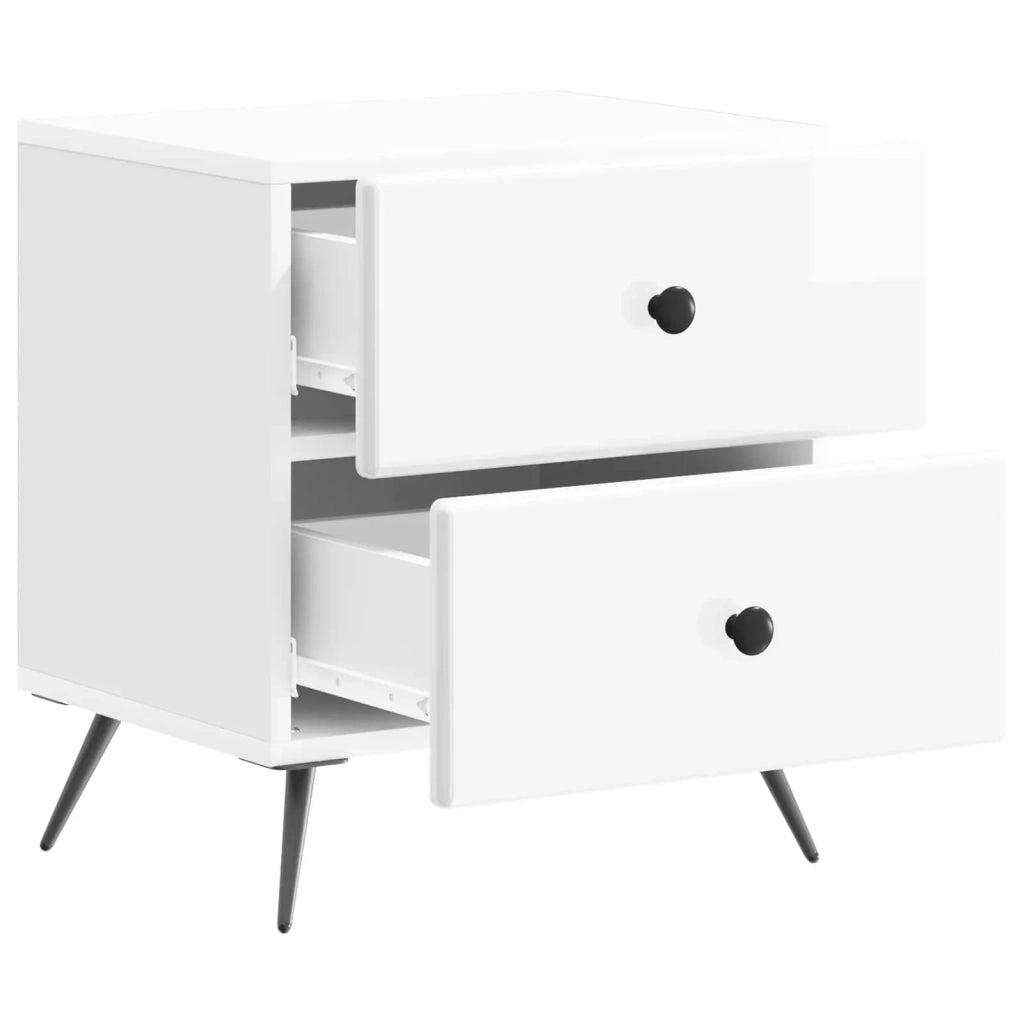 Armadio da Notte 2 pcs Bianco Lucido 43 x 34,5 x 47,5 cm 895454