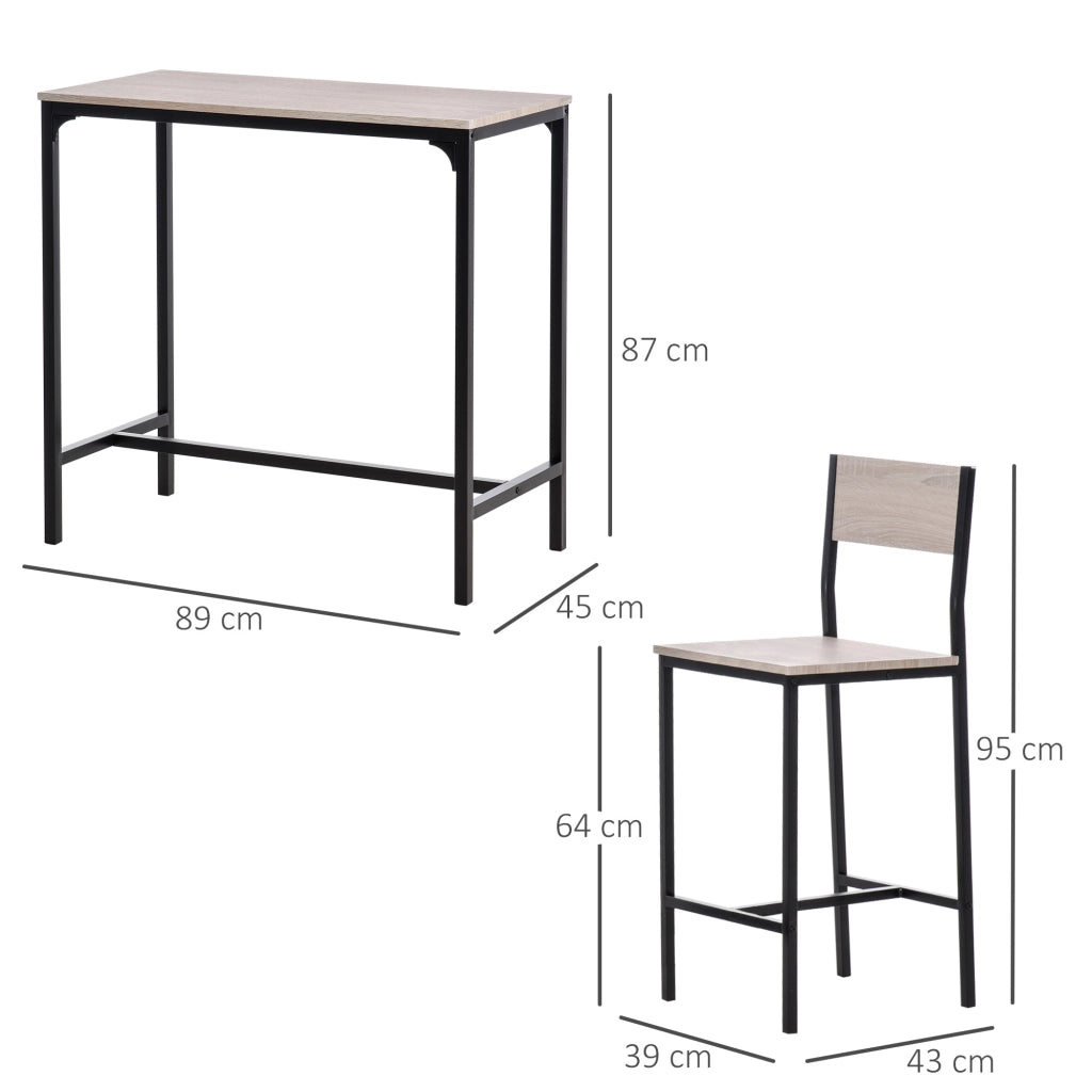 Set Tavolo da Pranzo con 2 Sedie ¨C Minimal ¨C Legno Naturale