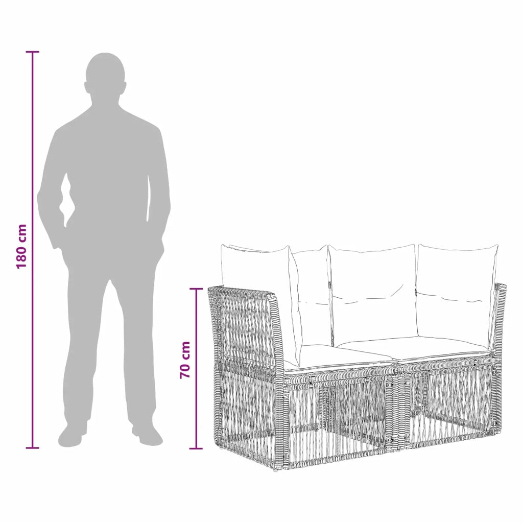Set Divano da Giardino 11 pz Grigio polyrattan 3434453