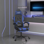 Sedia da Gaming con Poggiapiedi Nero e Blu in Similpelle 3143902