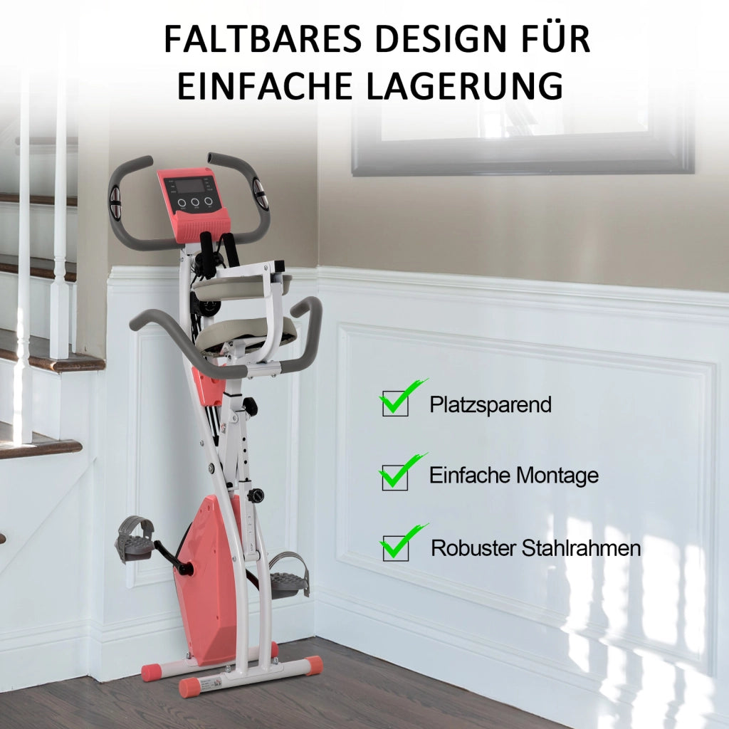 Bicicletta da camera pieghevole con display LCD e 8 livelli di resistenza magnetica ¨C Minimal ¨C Grigio