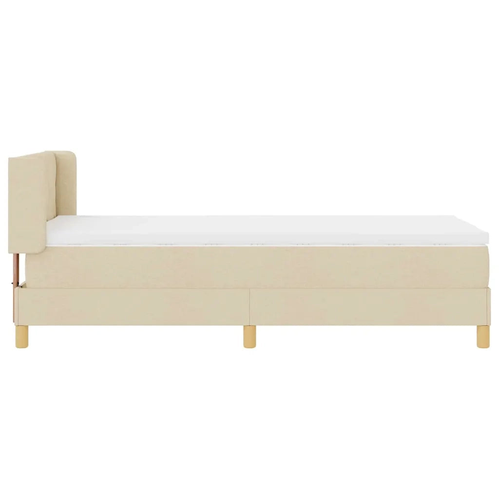 Letto a molle con materasso Crema 200 x 100 cm Tessuto 3341347