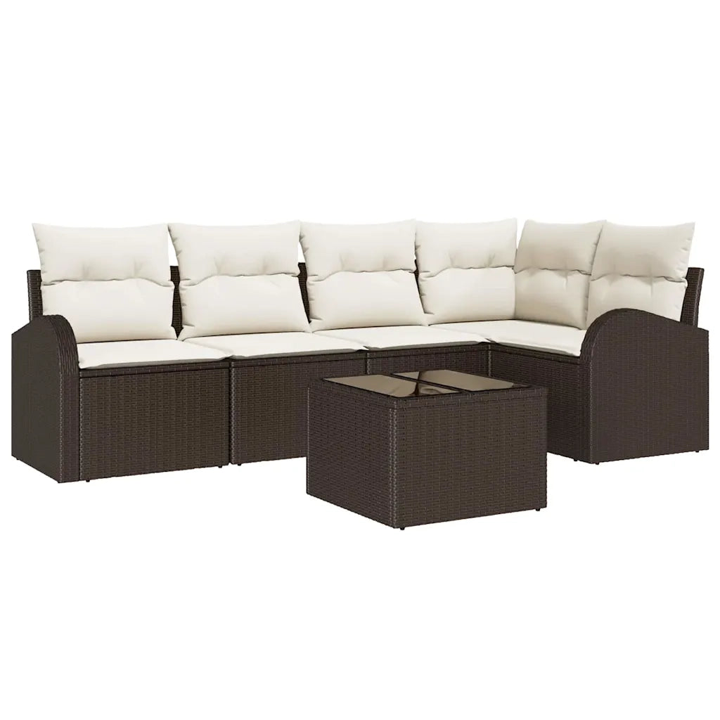 Set di divani con cuscino Marrone Poliestere 3346048