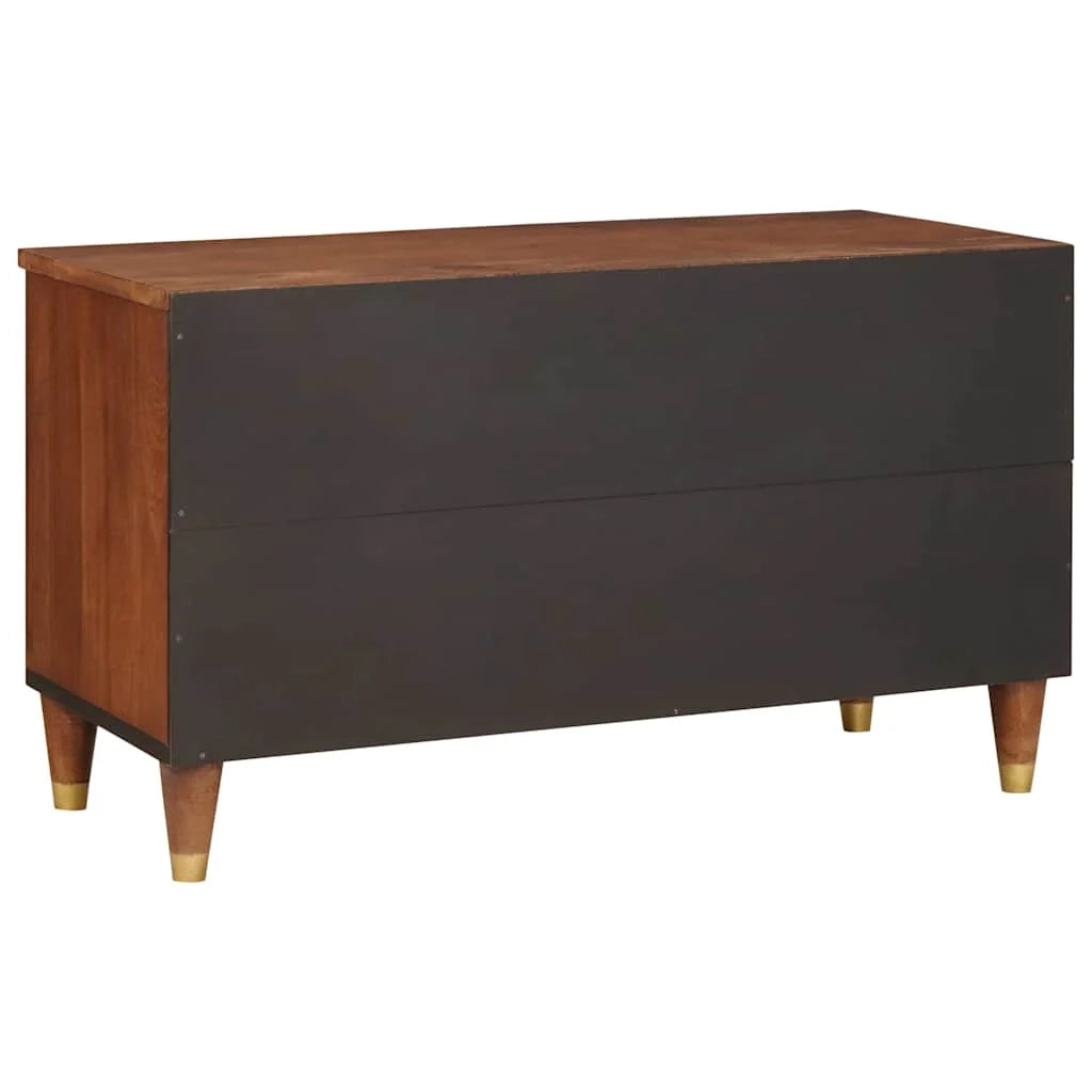 Mobile porta TV rettangolare moderno con ripiani 80 x 33,5 x 46 cm in legno massello di mango marrone 02_0057903
