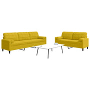 Set di Divani 2 pz con Cuscini e Rinforzi Giallo in Velluto 3278497