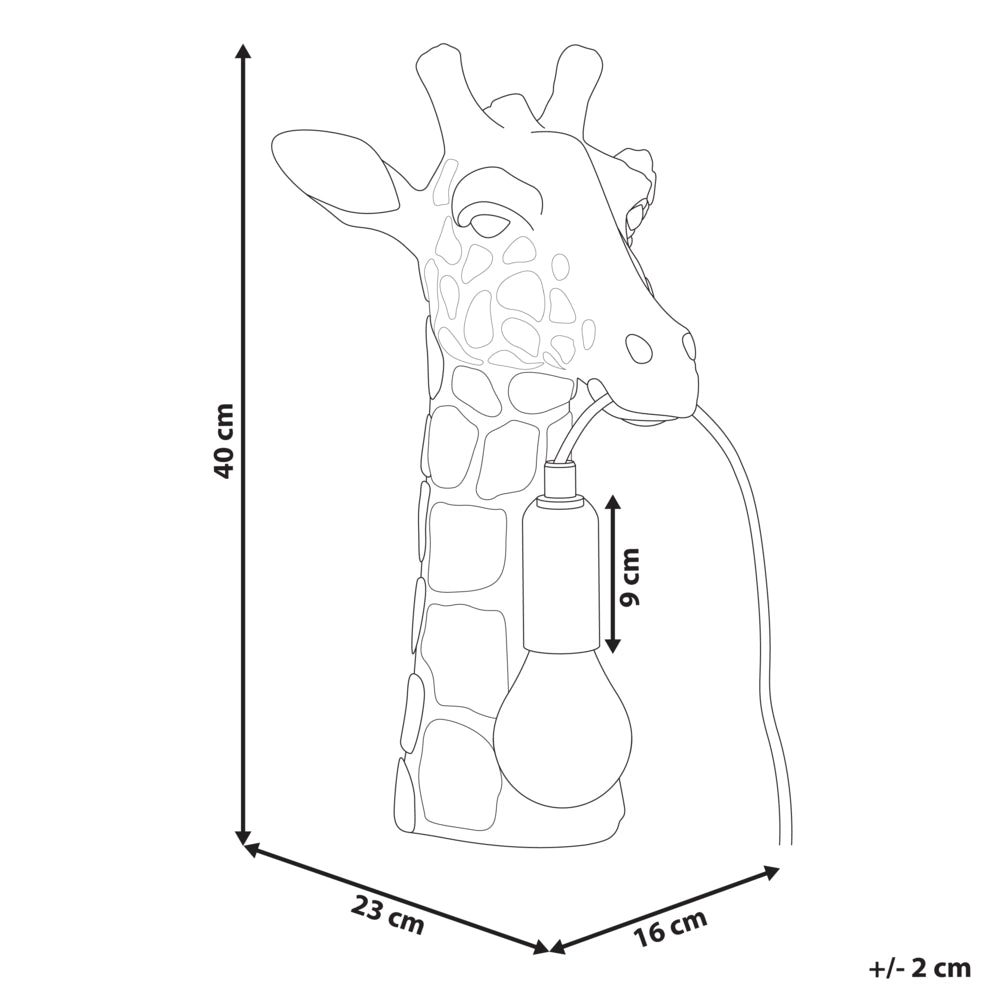 Lampada da tavolo Luce da comodino in poliresina dorata Lampada da lettura a forma di giraffa Lampada a tema animale Soggiorno Camera da letto