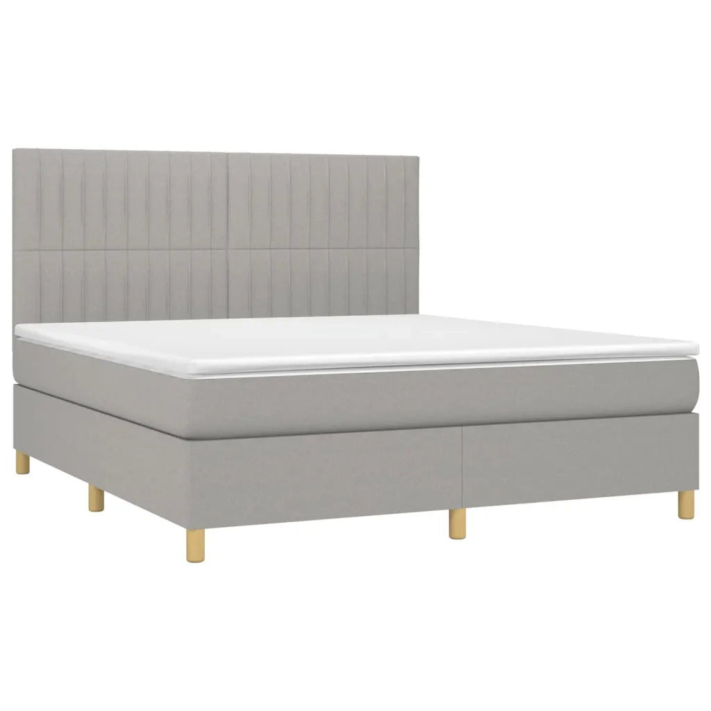Giroletto a Molle con Materasso Grigio Chiaro160x200 cm Tessuto 3142505