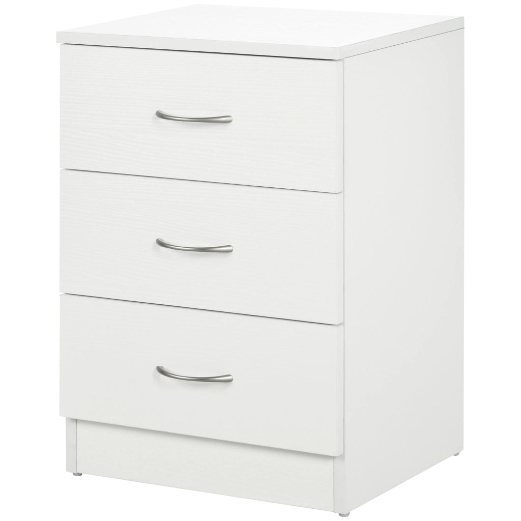 Comodino con 3 Cassetti ¨C Minimal ¨C Bianco 40x35x58 cm