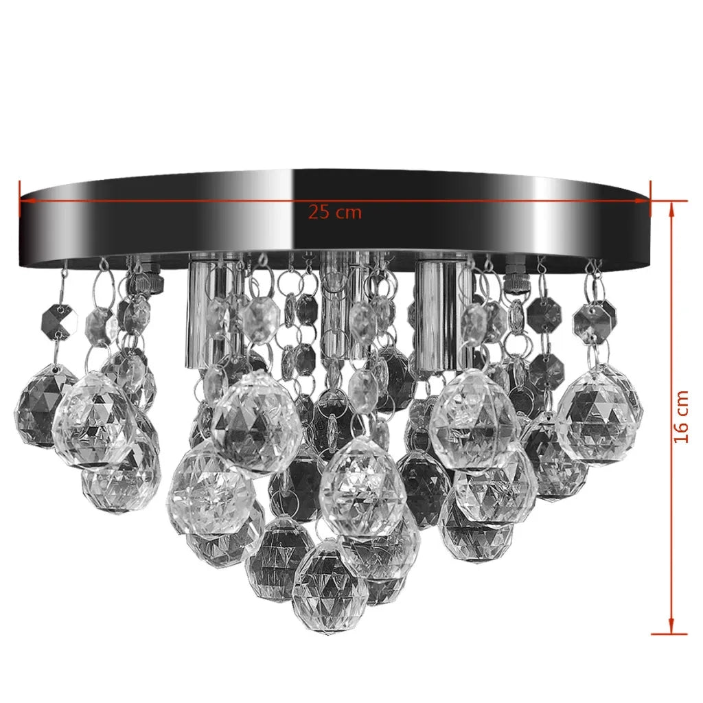 Lampada di Soffitto Pendente in Cristallo Lampadario Cromato CFW3381523