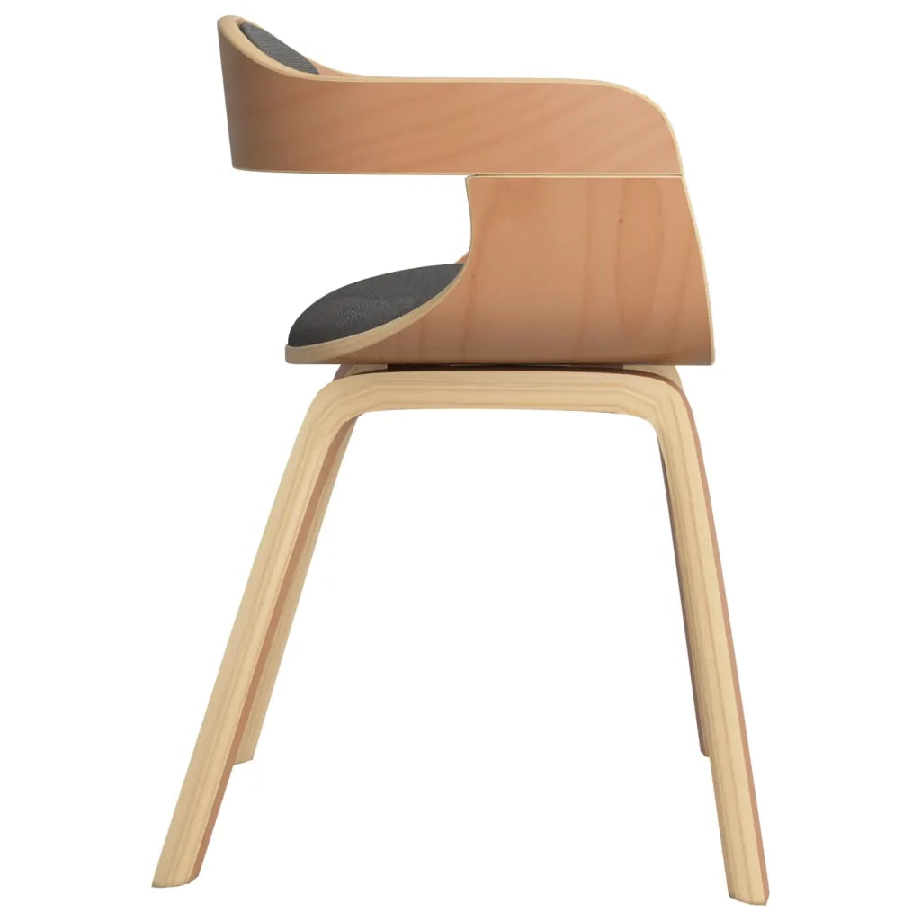 Sedia da Pranzo Grigio Chiaro in Legno Curvato e Tessuto 3092375