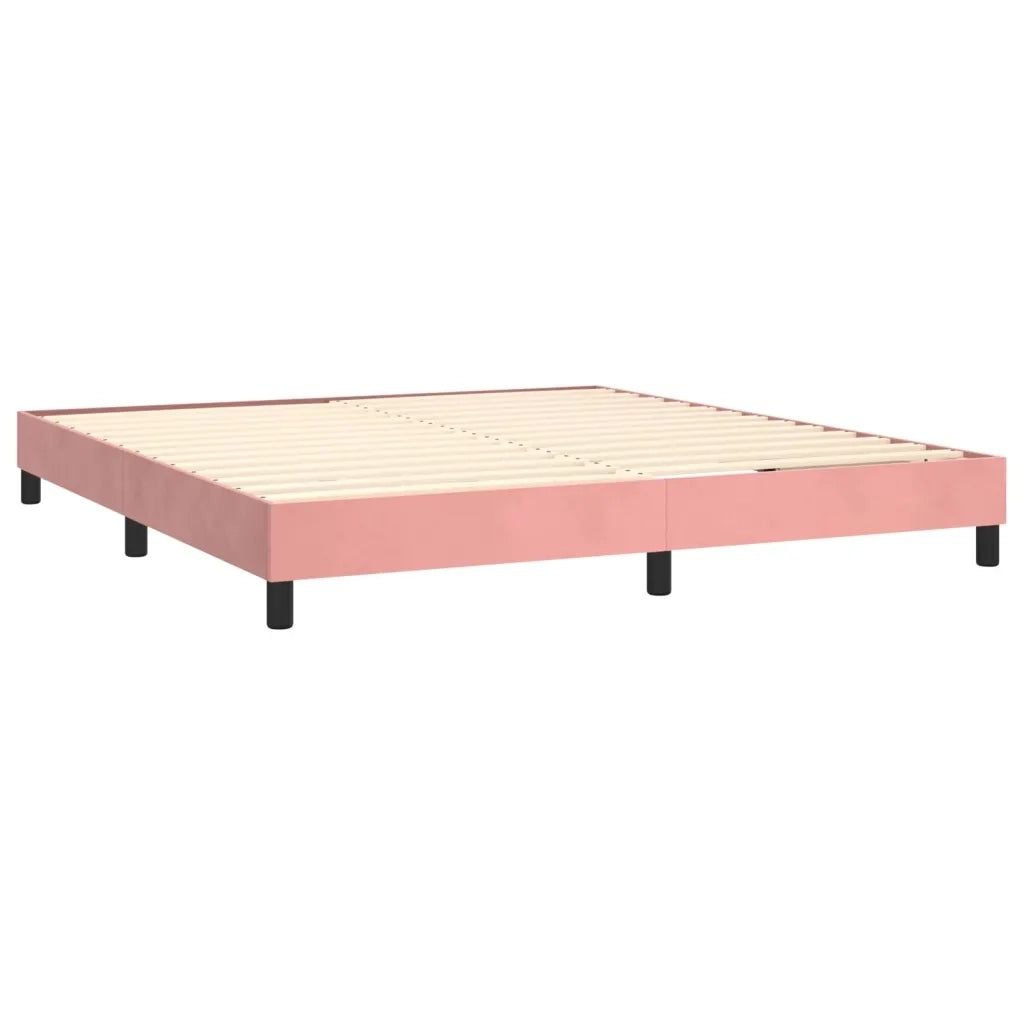Giroletto a Molle con Materasso Rosa 160x200 cm in Velluto 3127744
