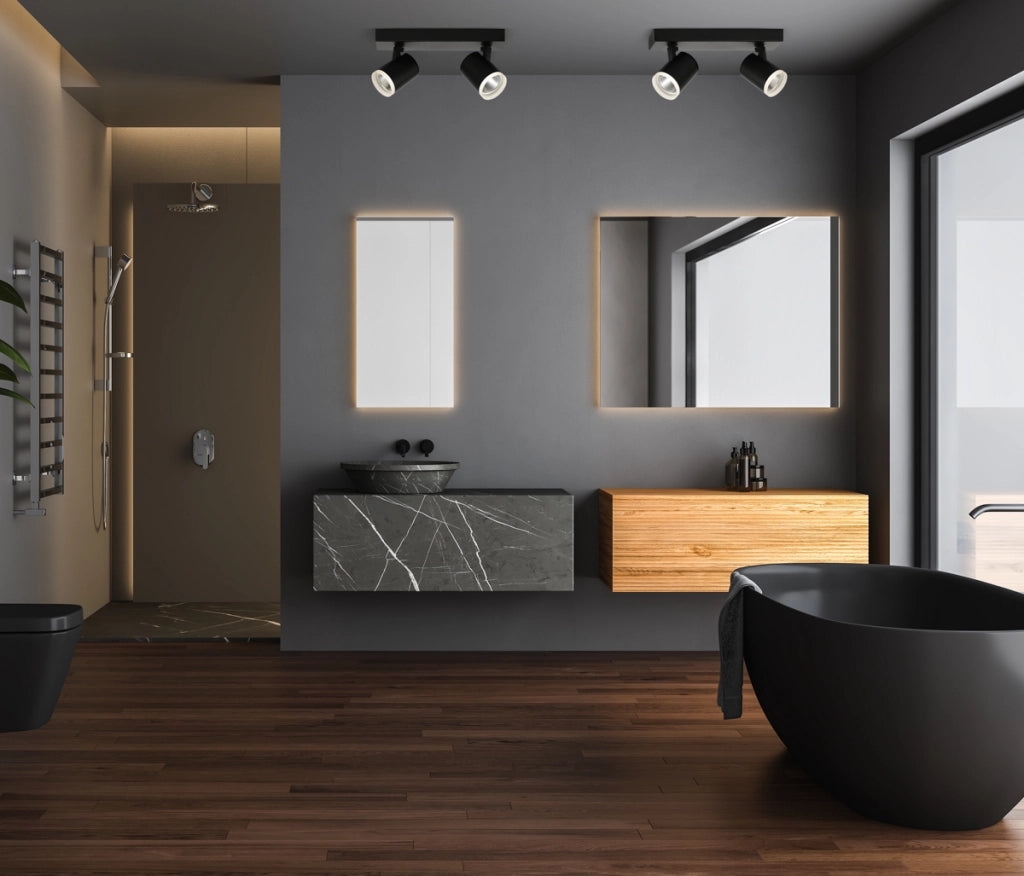Faretto soffitto moderno doppio nero orientabile LED 10W