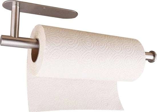 Sostegno per rotoli di carta in acciaio inossidabile argento - Sostegno per rotoli di carta adesivo per cucina e bagno