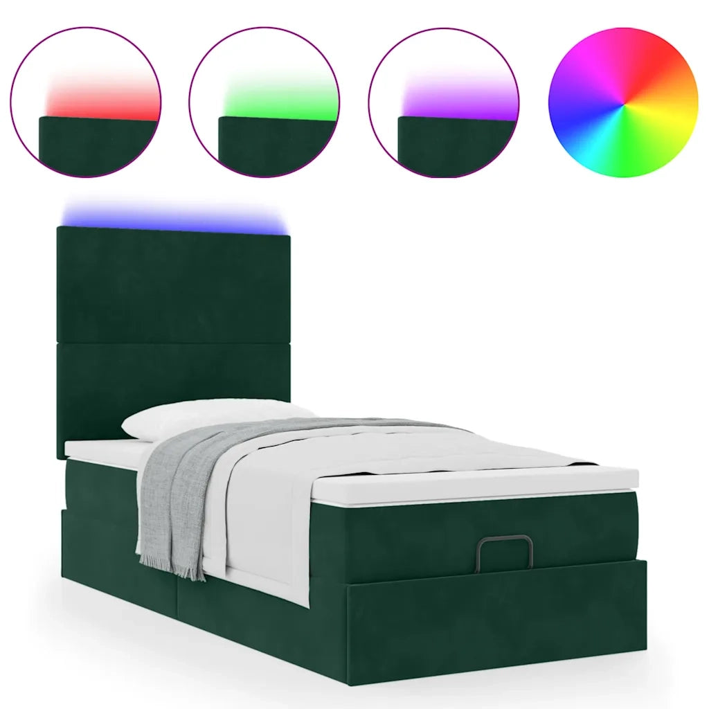 Struttura Letto Pouf con Materassi 100x200 cm Velluto 3314231