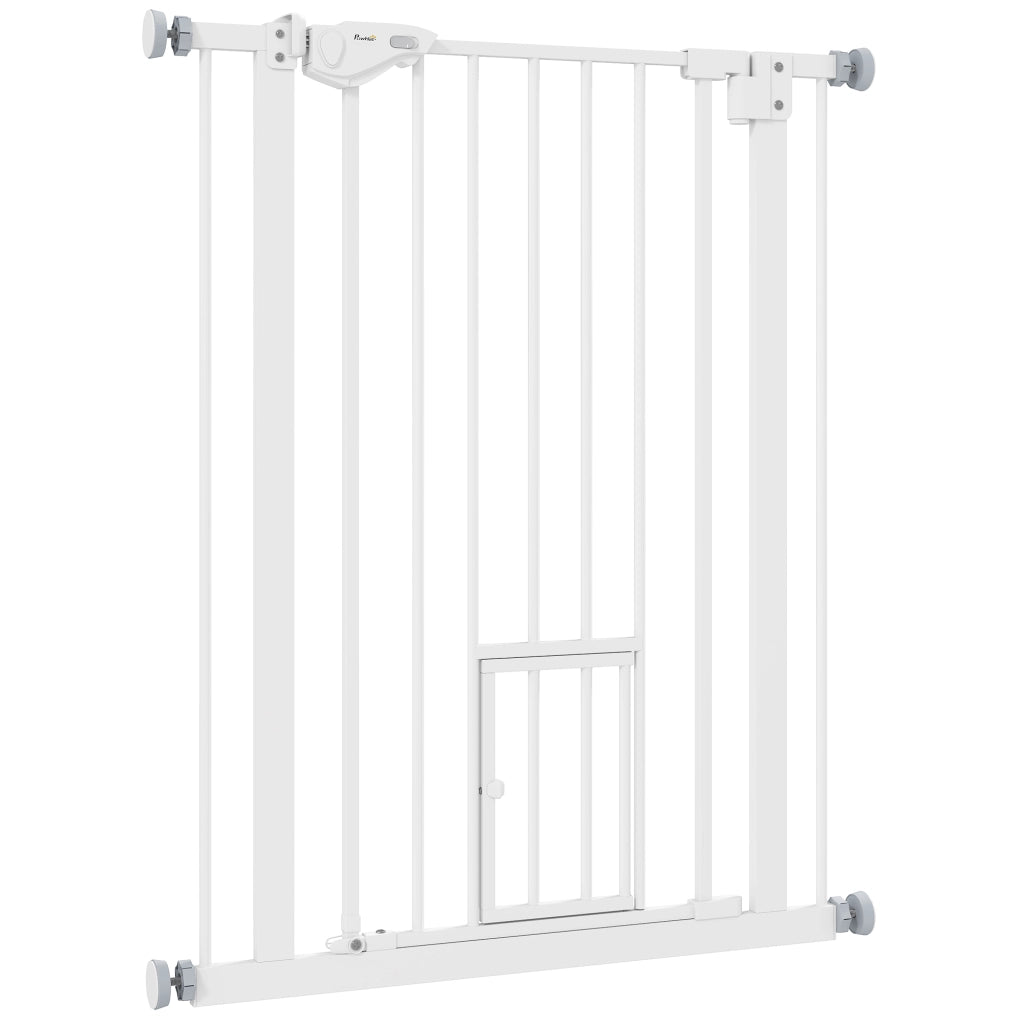 Cancelletto per Cani con Porta ¨C Minimal ¨C Bianco 74x91 cm