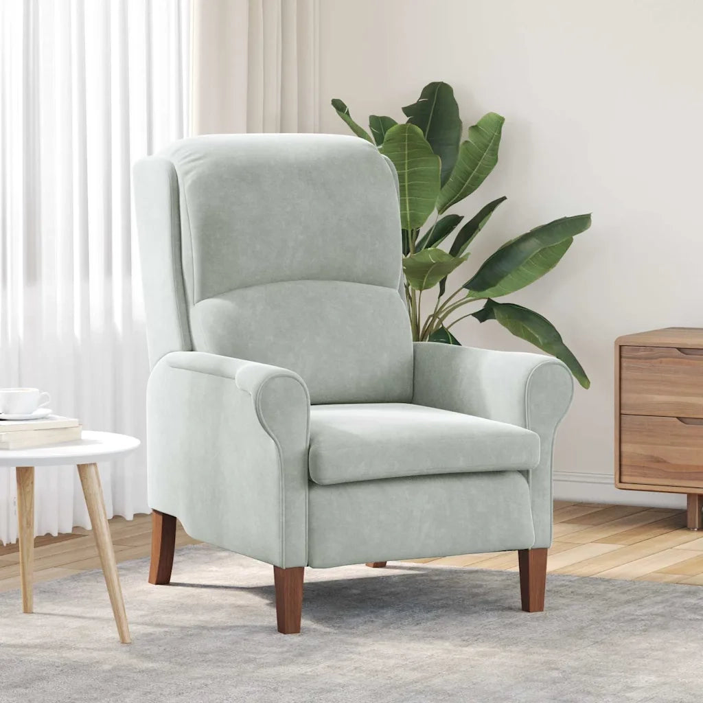 Poltrona | Sedia Relax Grigio chiaro Velluto