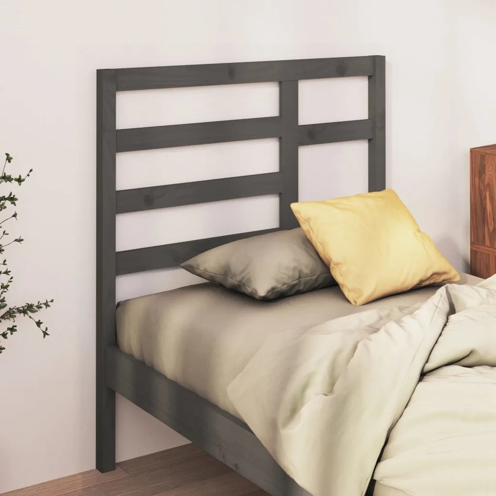Testiera per Letto Grigia 96x4x104 cm in Legno Massello di Pino 818122