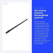 Antenna di riserva per auto 33 cm - Plastica - Nero - Per JK/JKU/JL 2008-2017 - Duraturo - Materiale robusto - Antenna
