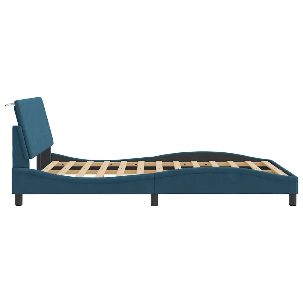 Giroletto senza Materasso Hanko Blu 120x200 cm in Velluto 3207841
