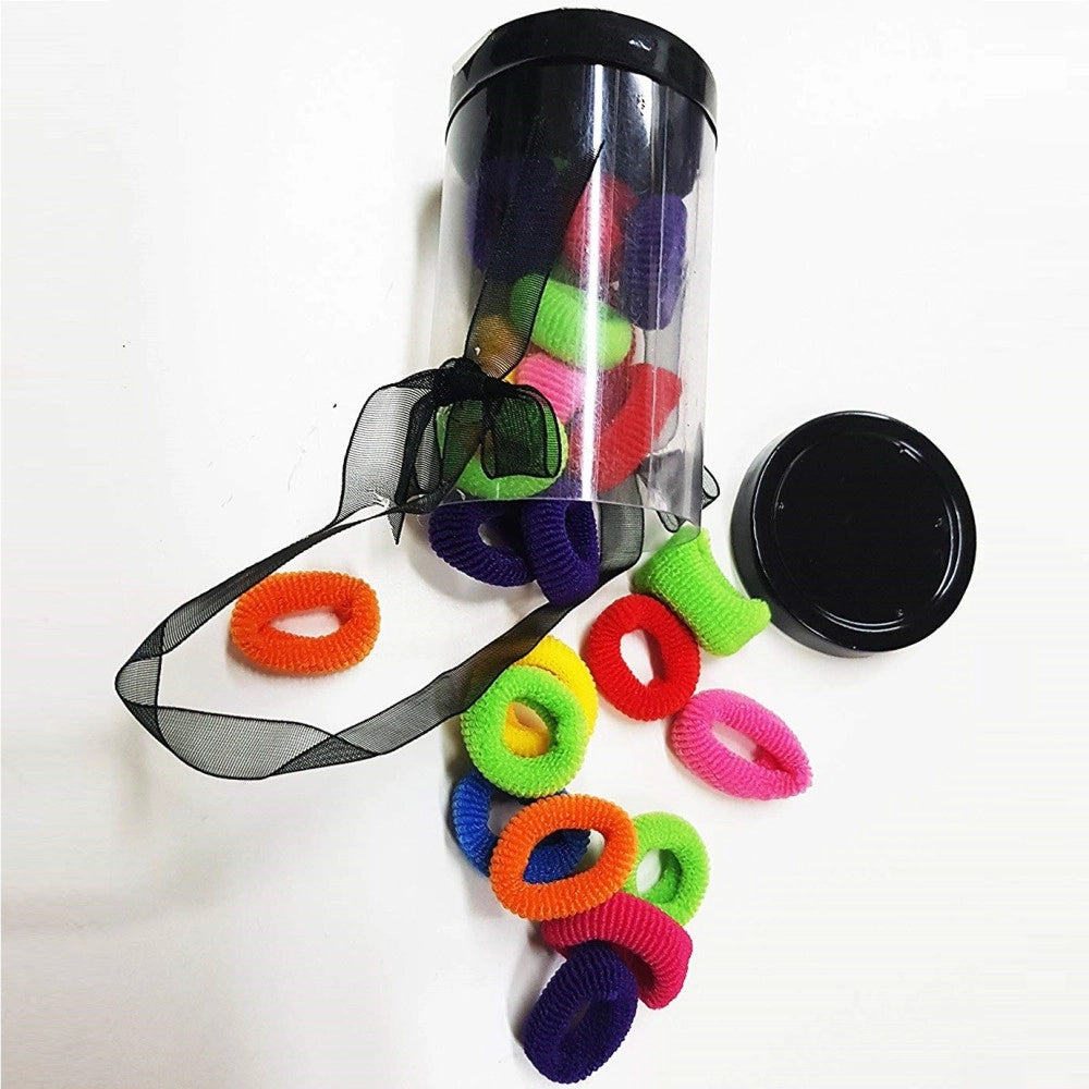 Trade Shop - Set 23 Pezzi Mini Codini Scatolina Codino Elastici 2cm Bambina Capelli Coda -