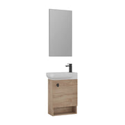 Set mobile lavabo con specchio (2 pezzi) "Begonya 55" - 53 x 33 x 75 cm - Rovere