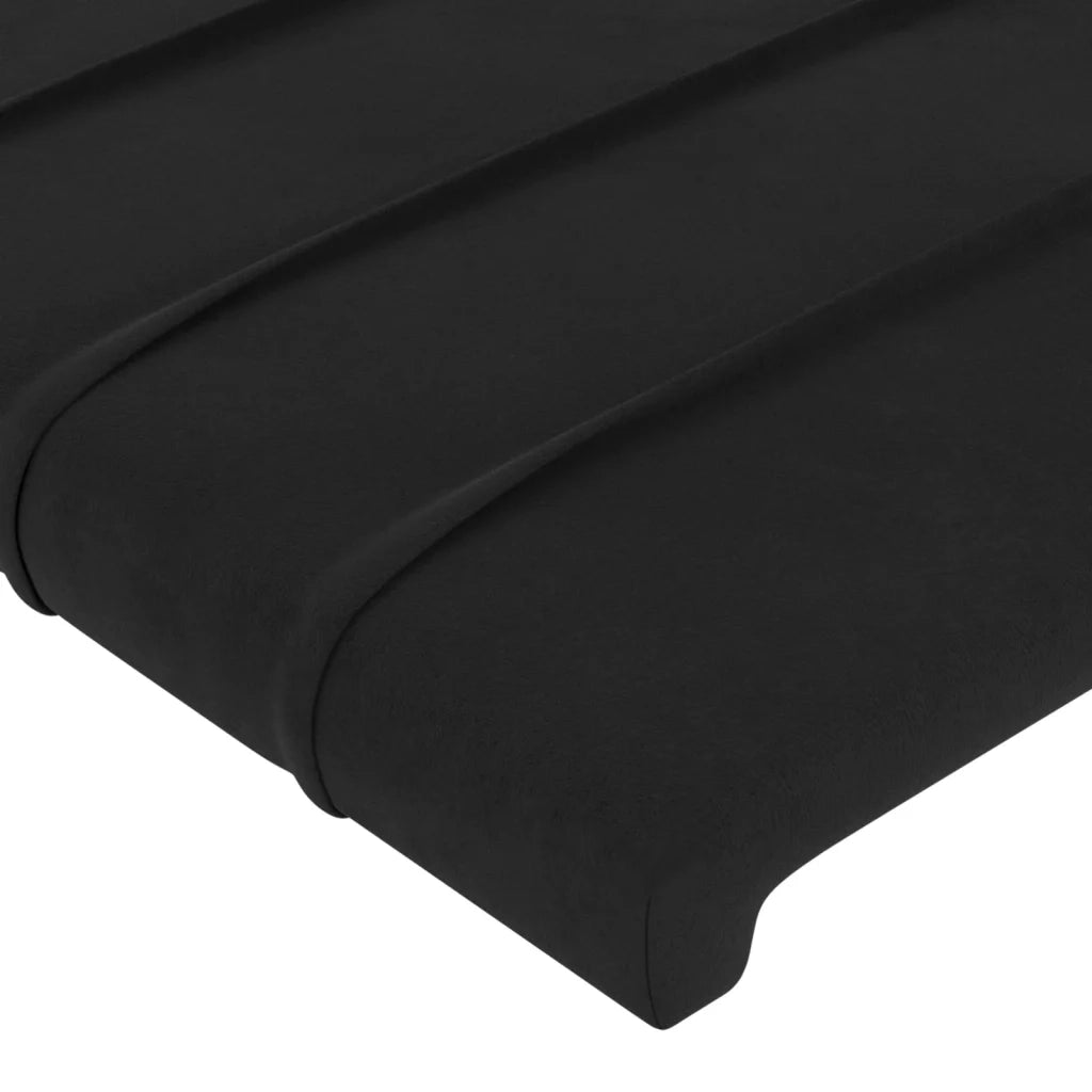 Testiera ad Orecchio Nera 147x16x78/88 cm in Velluto 3118958