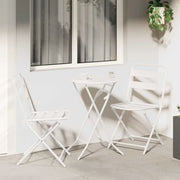 Set Bistro da Giardino 3 pcs Bianco Acciaio