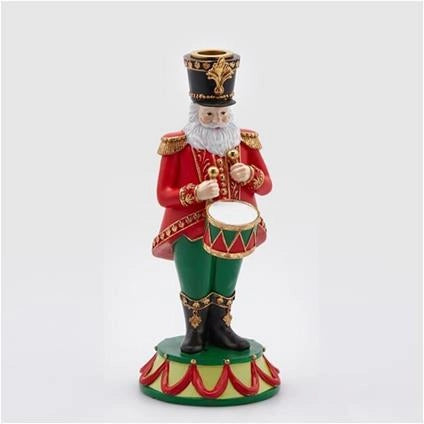Portacandela Babbo Natale 23 cm verde rosso