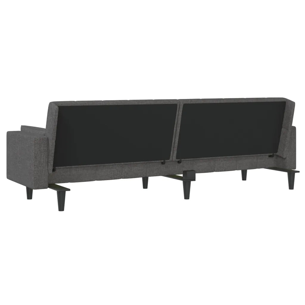 Divano letto | Sof¨¤ letto | Letto singolo a 2 Posti con 2 Cuscini Grigio Scuro in Tessuto