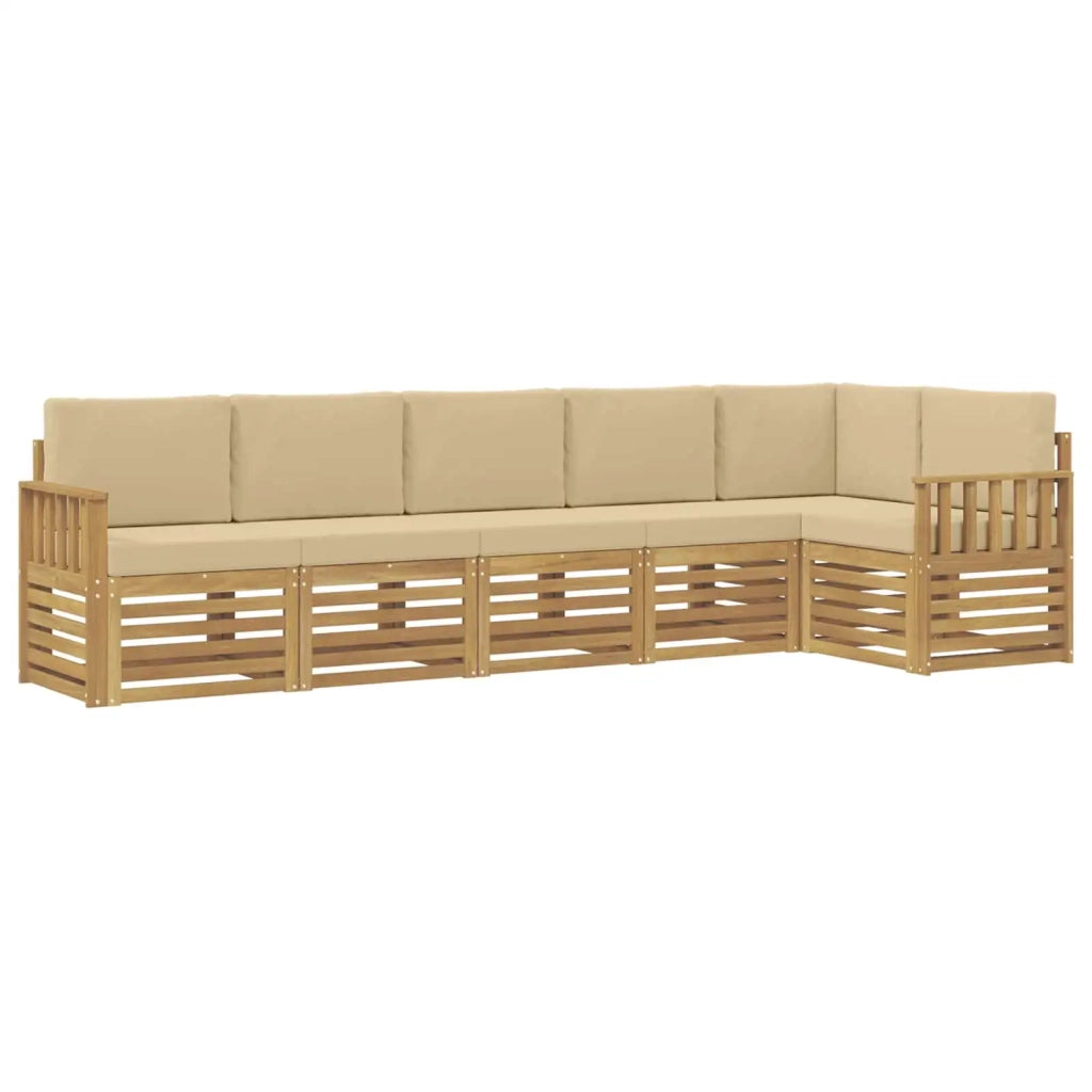 Set di divani da esterno 6 pcs Bianco e Beige 3391908