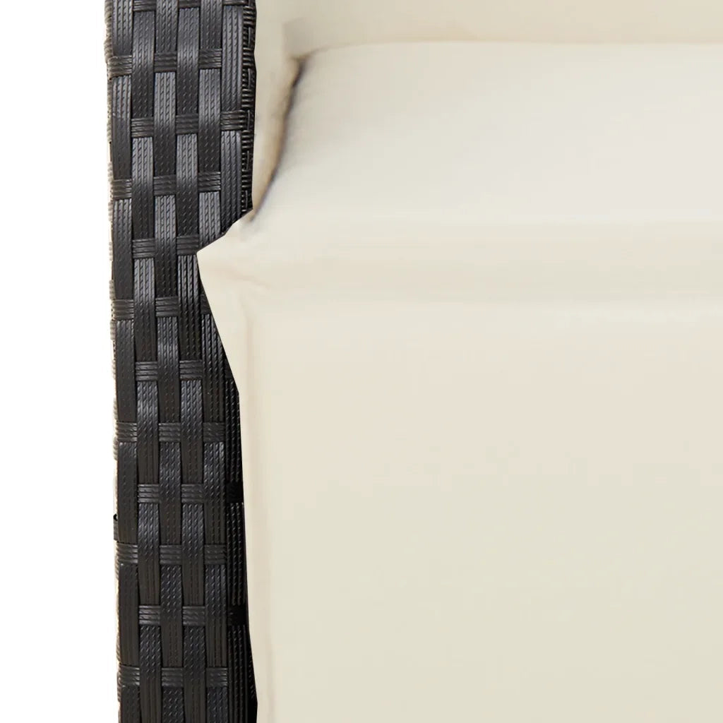 Set da Pranzo da Giardino 5 pz Nero con Cuscini in Polyrattan 3212469