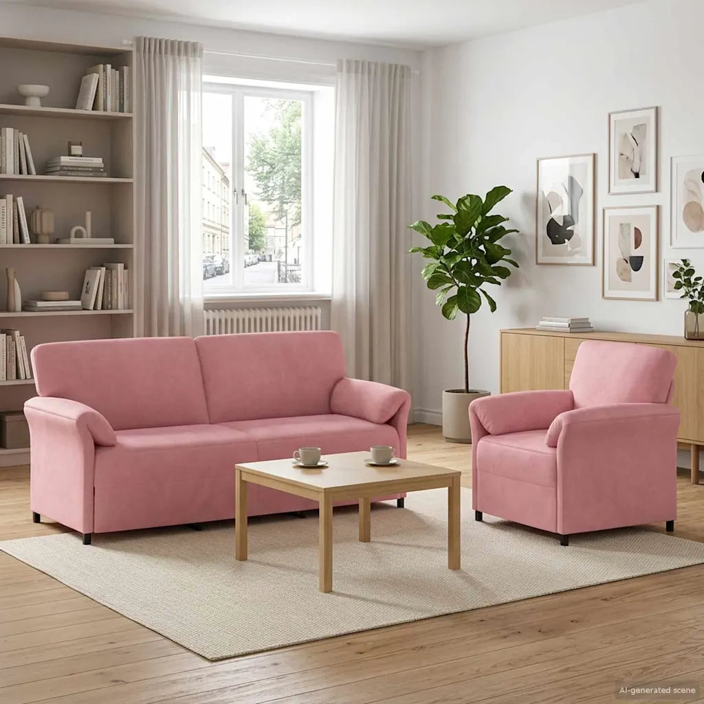 Set di divani 2 pz Rosa Velluto 3424917