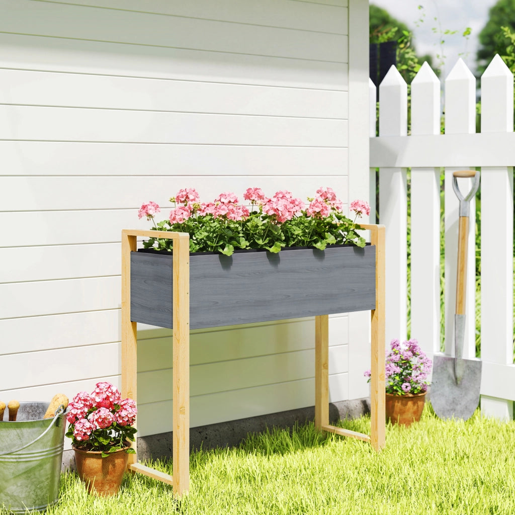 Letto da Giardino Rialzato con Telaio ¨C Minimal ¨C 98x37x90 cm, Grigio