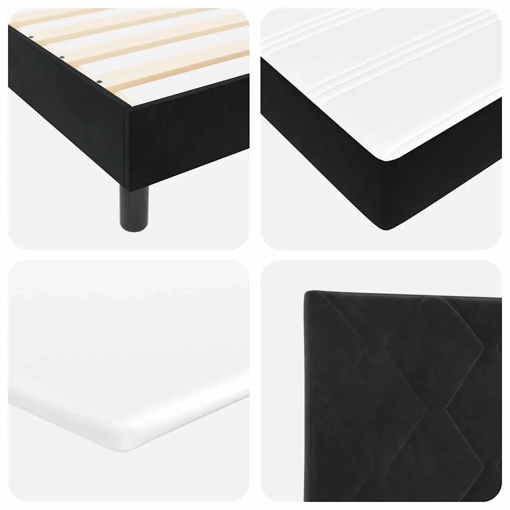 Letto a molle con testiera Nero 100 x 200 cm Velluto 3340432