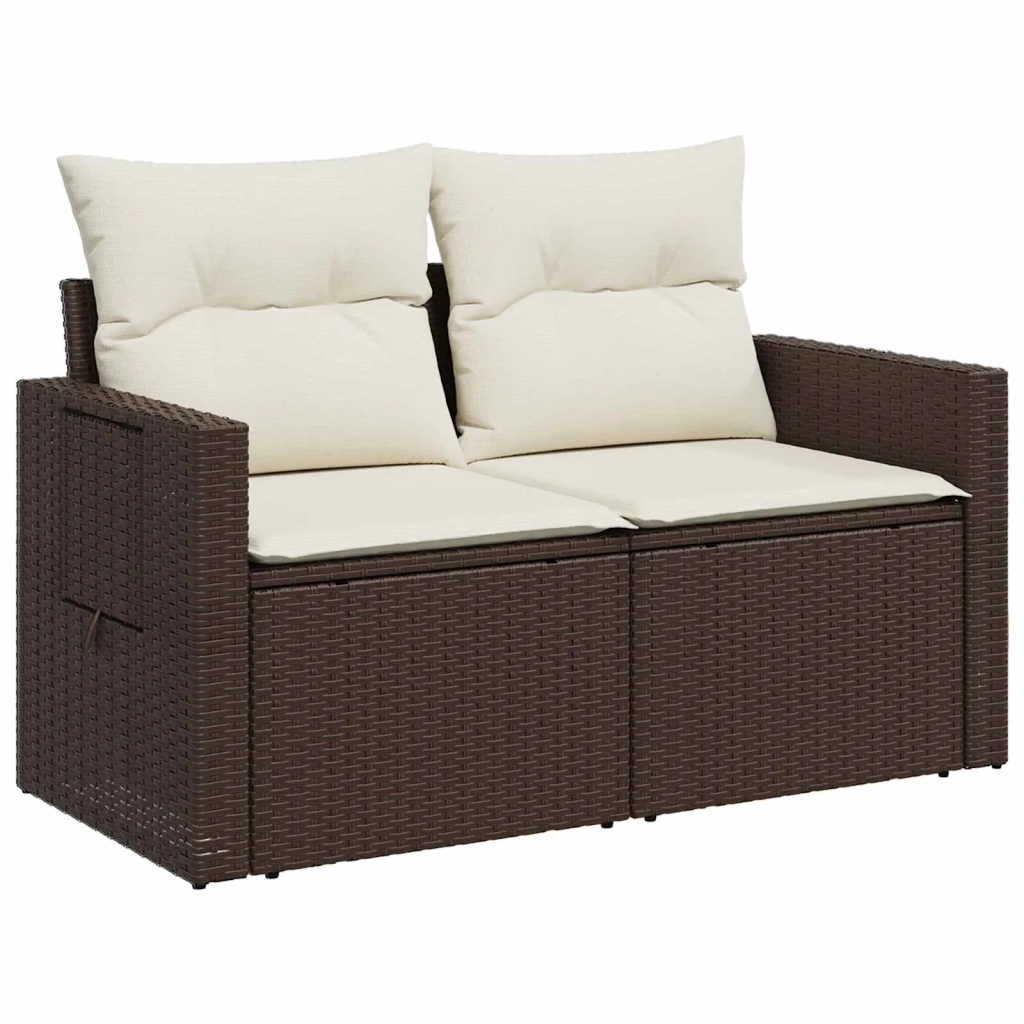 Set di divani 5 pz Marrone e Bianco Crema 3447874