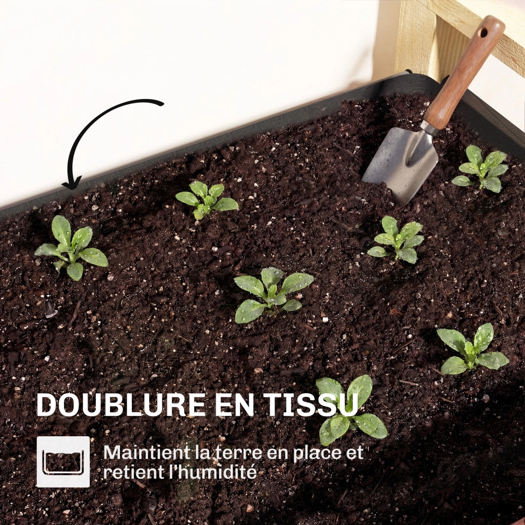 Letto da Giardino Rialzato con Telaio ¨C Minimal ¨C 98x37x90 cm, Grigio