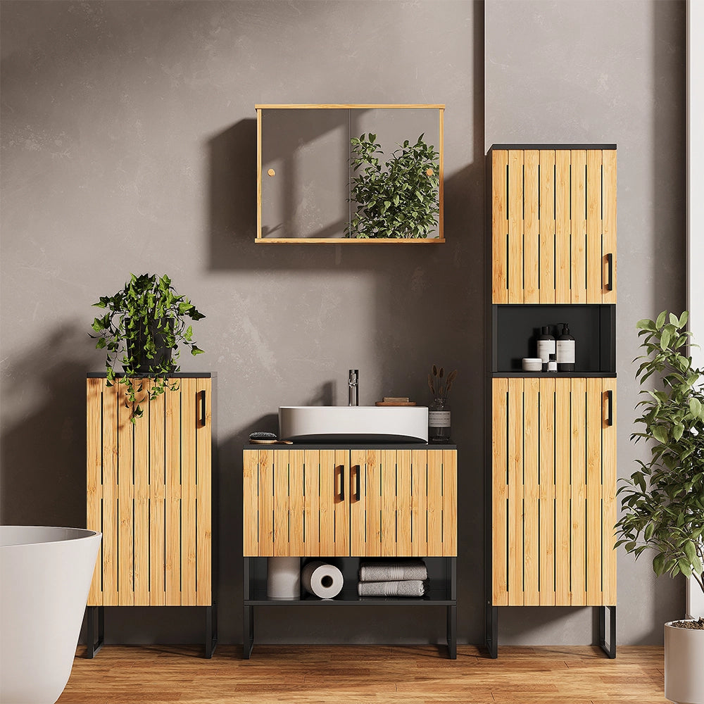 Vicco Set di mobili da bagno Bambù 2 parti