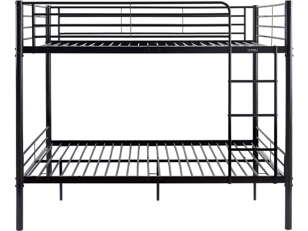 Letto a castello doppio "Adam" - Rete inclusa - 140 x 190 cm - Nero