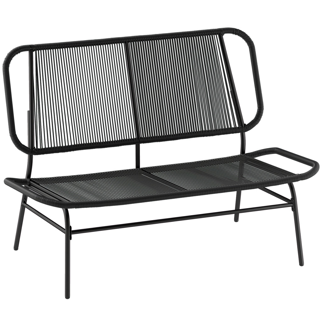 Divano 2 Posti in Rattan ¨C Minimal ¨C Nero