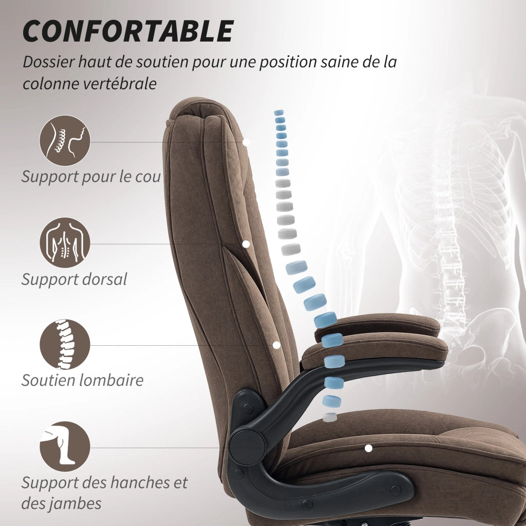 Sedia da ufficio ergonomica ¨C zephmum ¨C marrone 70x70x114-122 cm