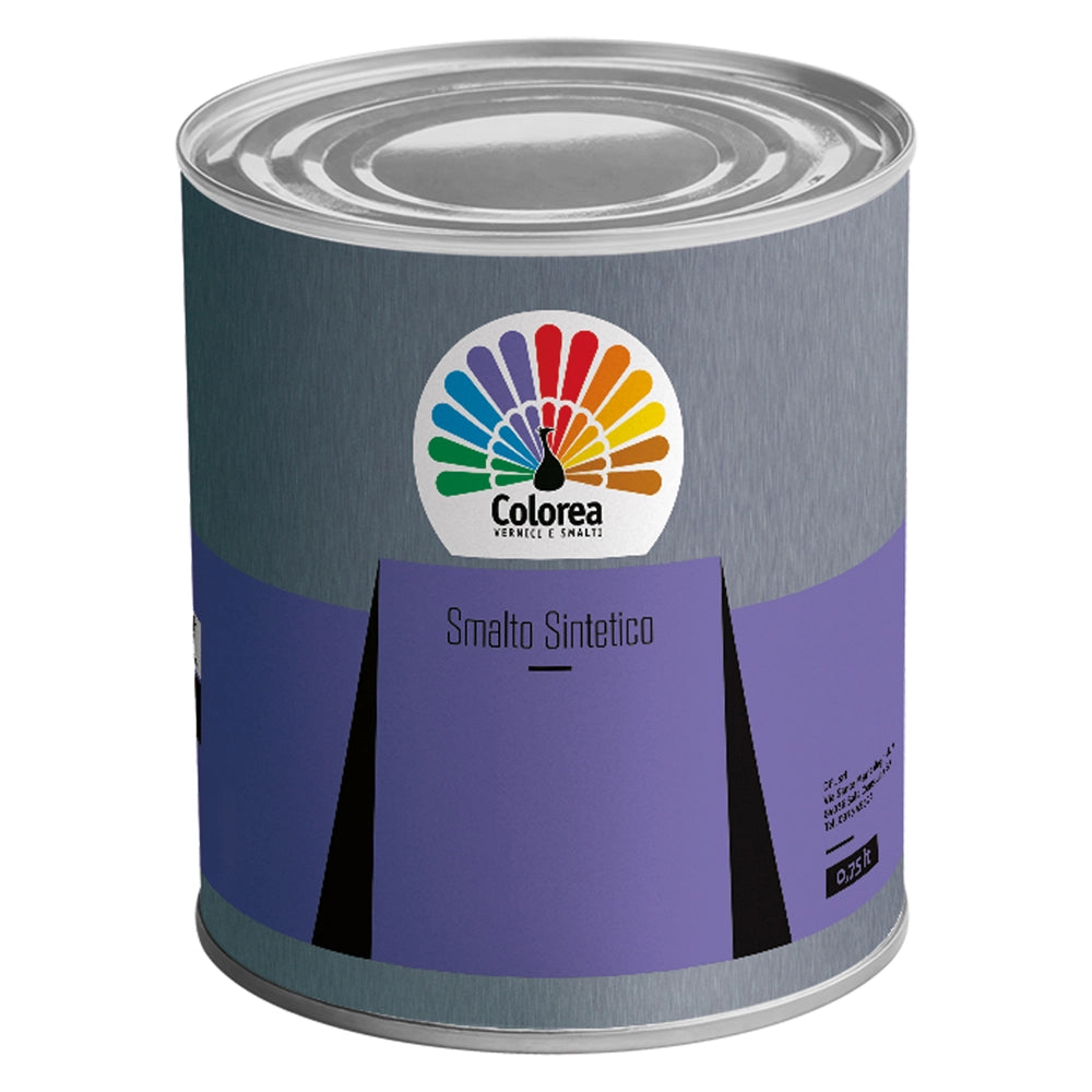 SMALTO SINTETICO 'COLOREA' Lt. 0,125 Nero lucido- 6 pezzi  - COLOREA